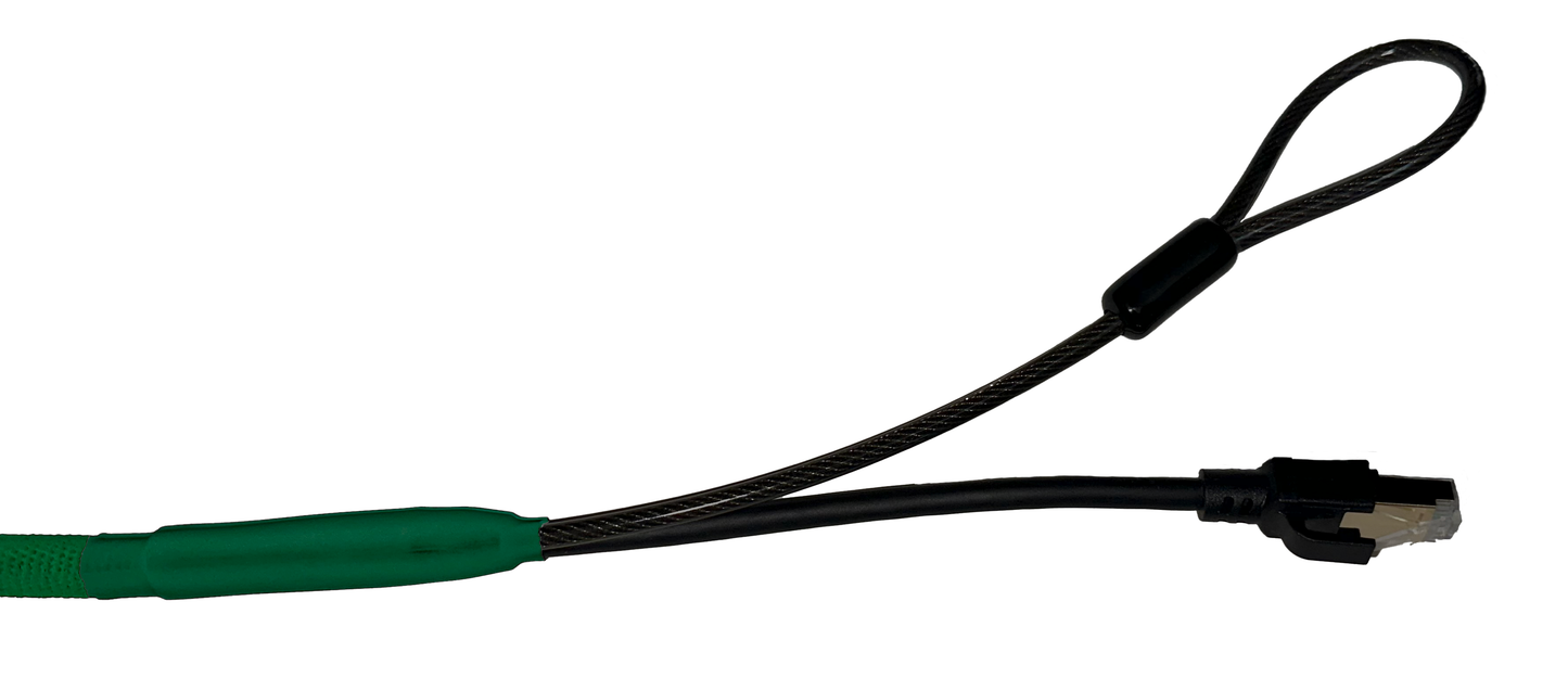 Single Lock (w/Loop) Cat 8 Security Cable (Green)