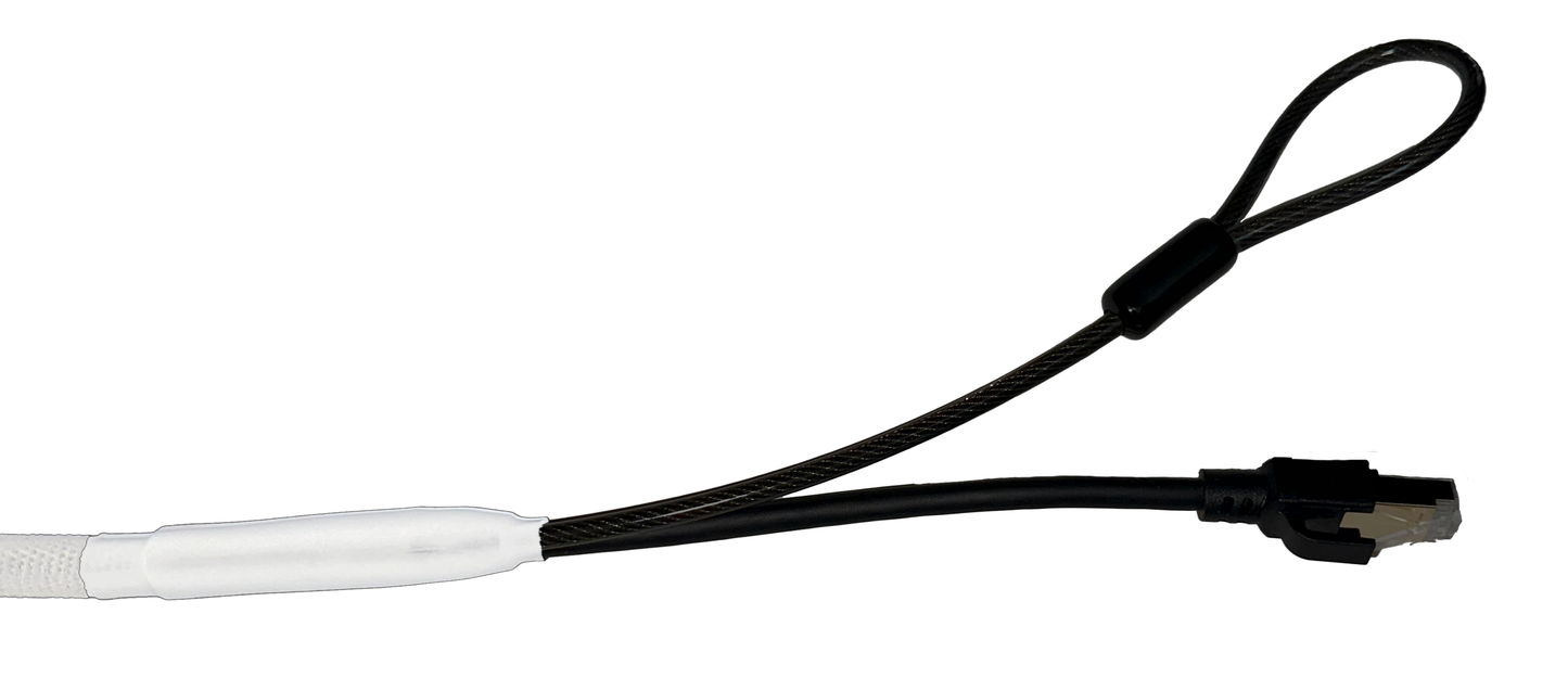 Single Lock (w/Loop) Cat 8 Security Cable (White)