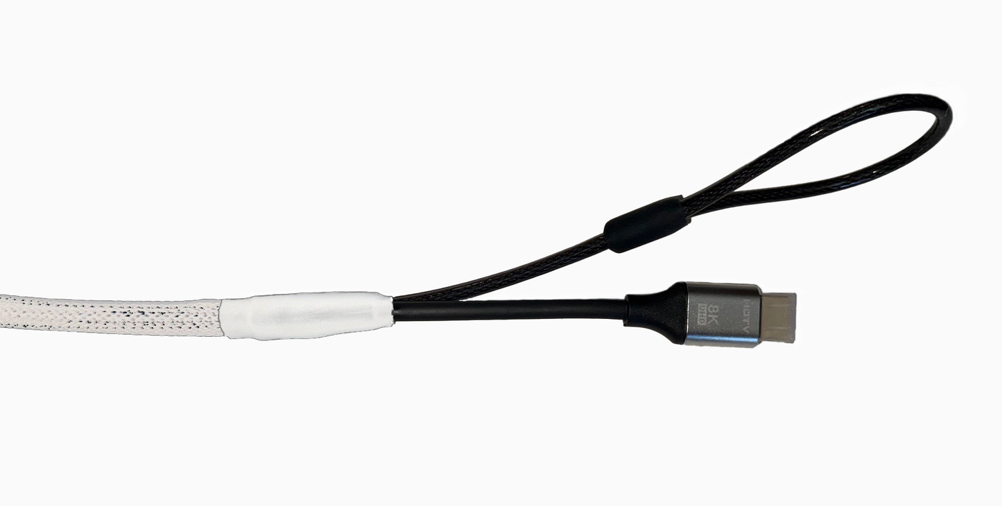 Single Lock (w/Loop) HDMI Security Cable (White)