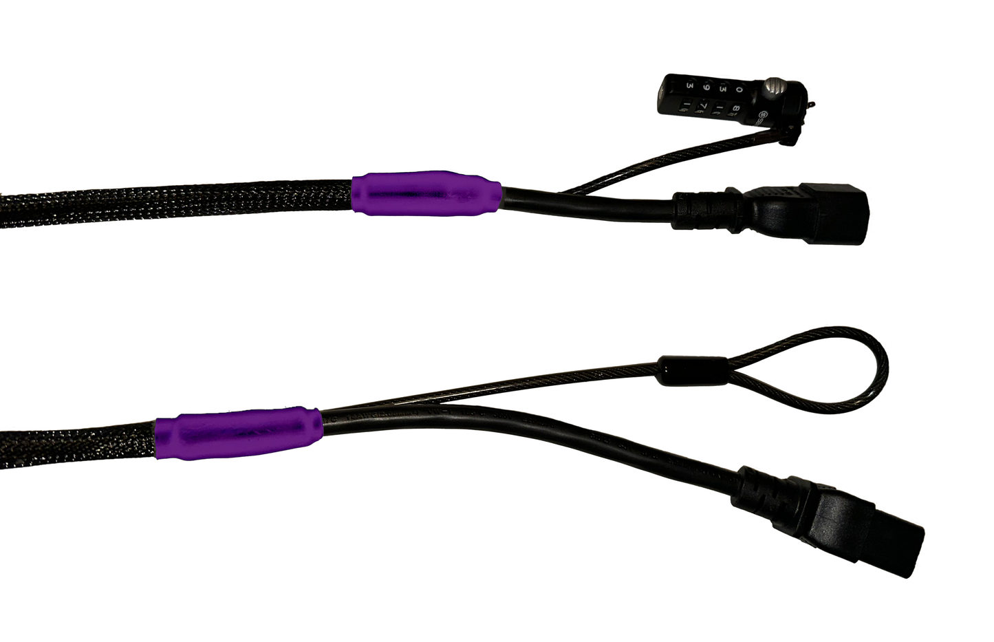 Single Lock (w/Loop) Power Security Cable C14 to C19 (Black)