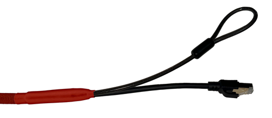 Single Lock (w/Loop) Cat 8 Security Cable (Red)
