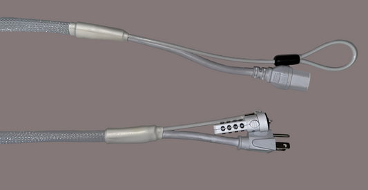 Single Lock (w/Loop) Power Security Cable NEMA 5-15 to C15 (White)