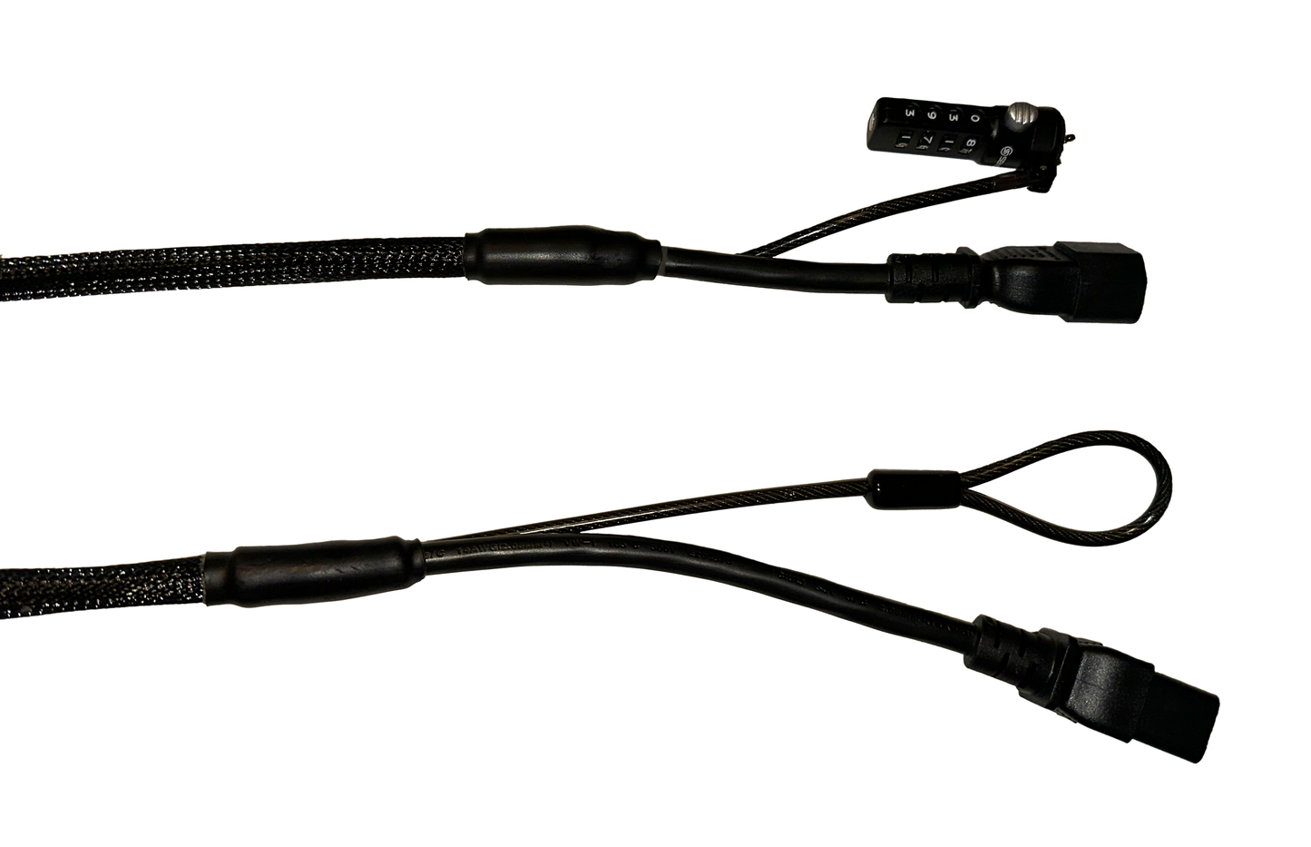 Single Lock (w/Loop) Power Security Cable C14 to C19 (Black)