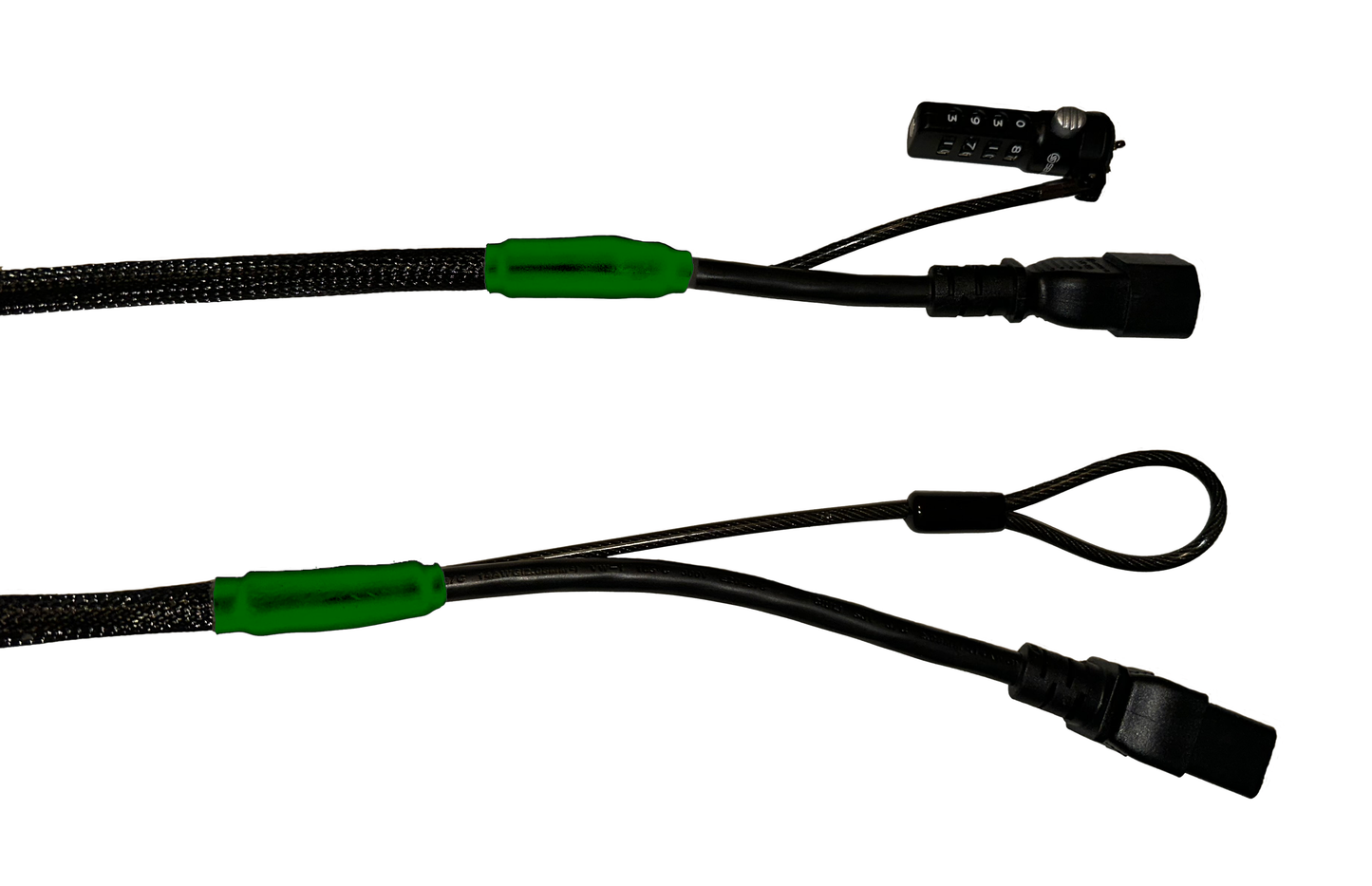 Single Lock (w/Loop) Power Security Cable C14 to C19 (Black)