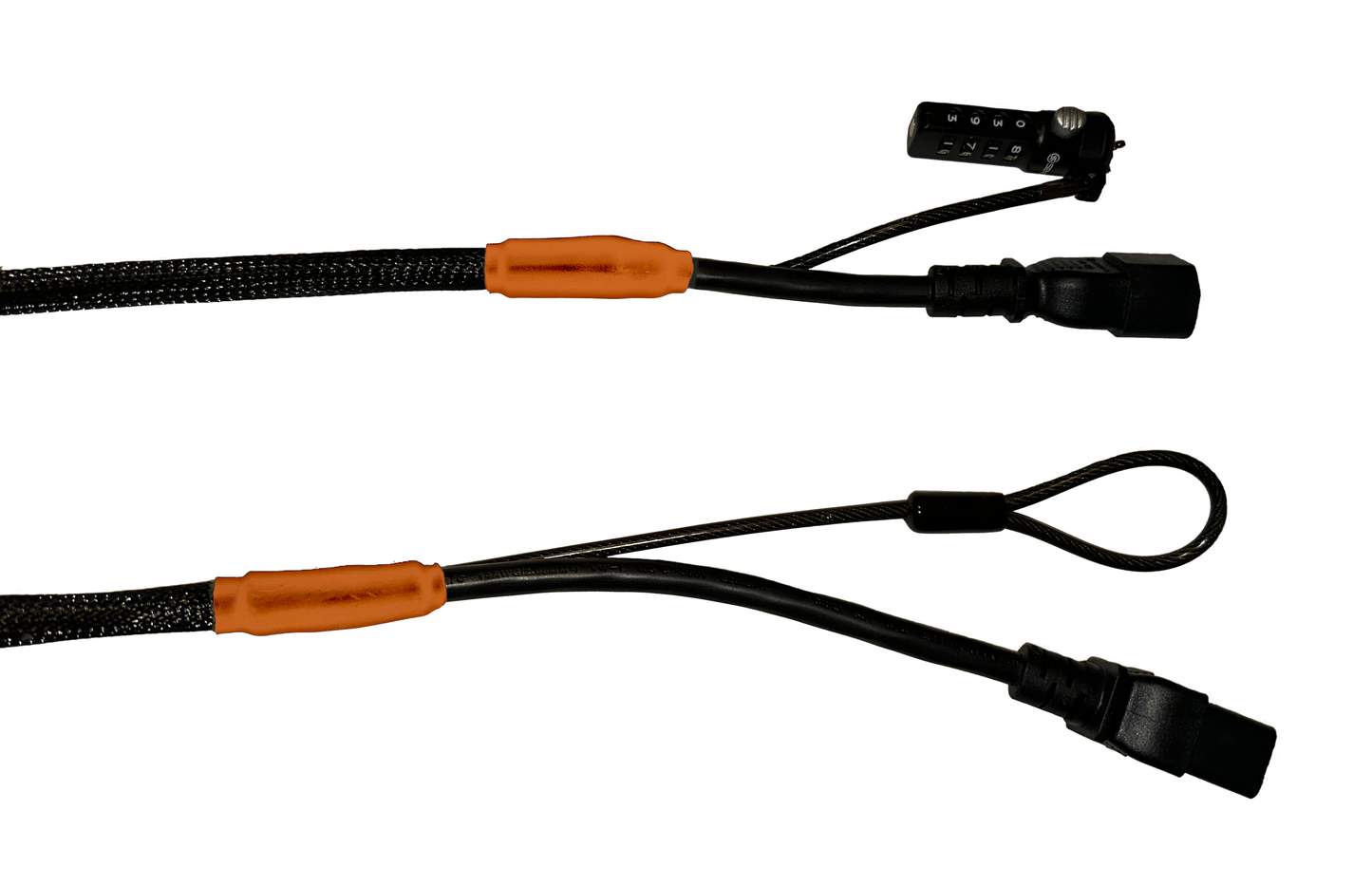 Single Lock (w/Loop) Power Security Cable C14 to C19 (Black)