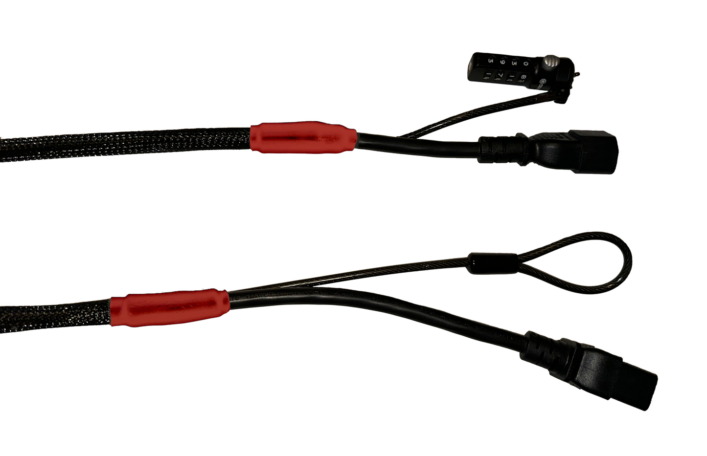 Single Lock (w/Loop) Power Security Cable C14 to C19 (Black)