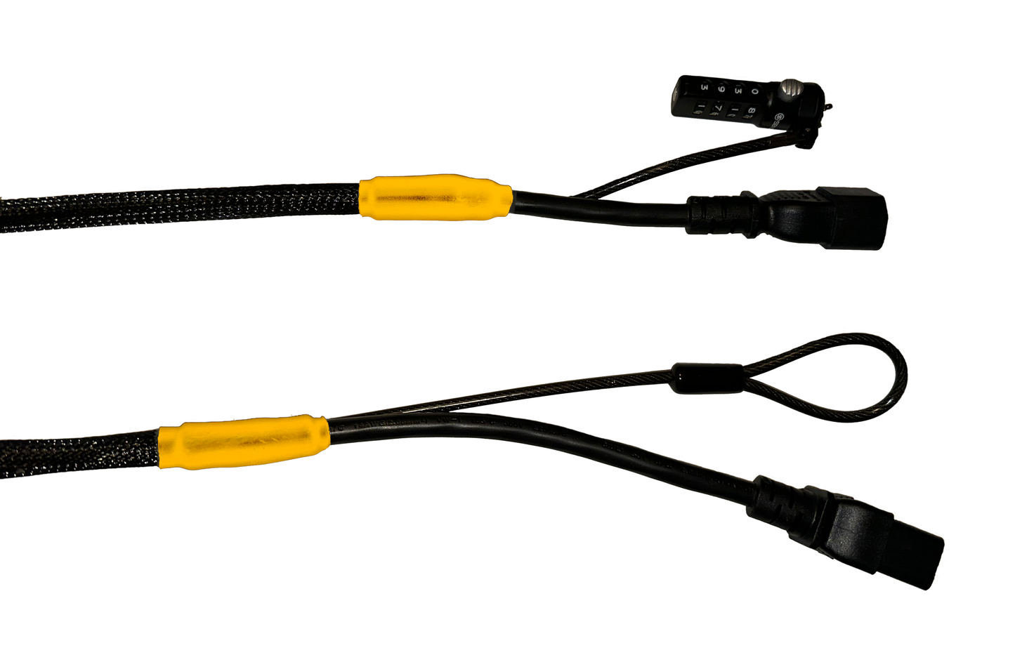 Single Lock (w/Loop) Power Security Cable C14 to C19 (Black)