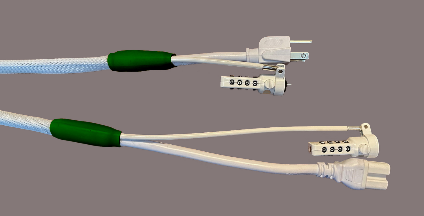 Standard Power Security Cable 5-15P to C15 (White)